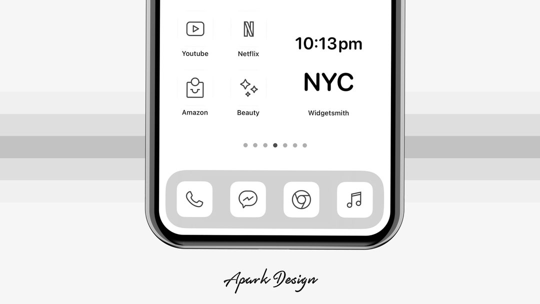 100+ App Icons IOS 14 - Black Stokes - Etsy