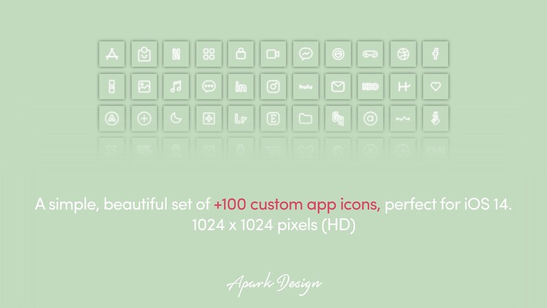 100+ App Icons IOS 14 - Mint - Etsy