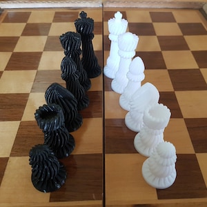 Spiral Fluted Chess Pieces
