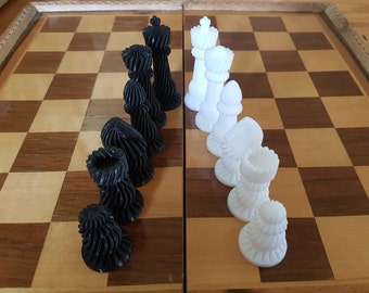 Spiral Fluted Chess Pieces