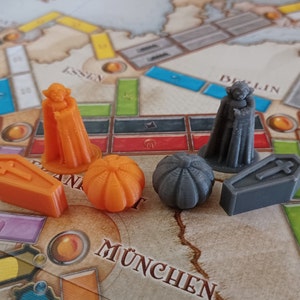 3D Orcs Halloween Themed Pieces for Games like Ticket to Ride