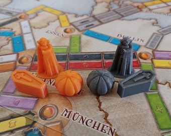 3D Orcs Halloween Themed Pieces for Games like Ticket to Ride