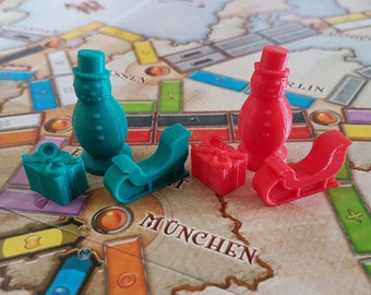 3D Orcs Christmas Themed Pieces for Games like Ticket to Ride
