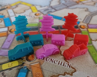 3D Orcs Road Trip Themed Pieces for Games like Ticket to Ride