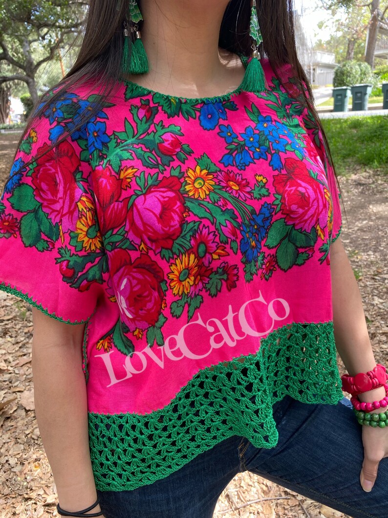 Huipil Kokum Scarf Top-Fuchsia