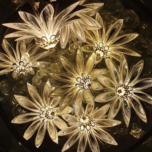 Elegant Silver White Origami Starflower Fairy Lights, Paper Flower Garland for Christmas, Anniversaries, Weddings & Stylish Home Decor