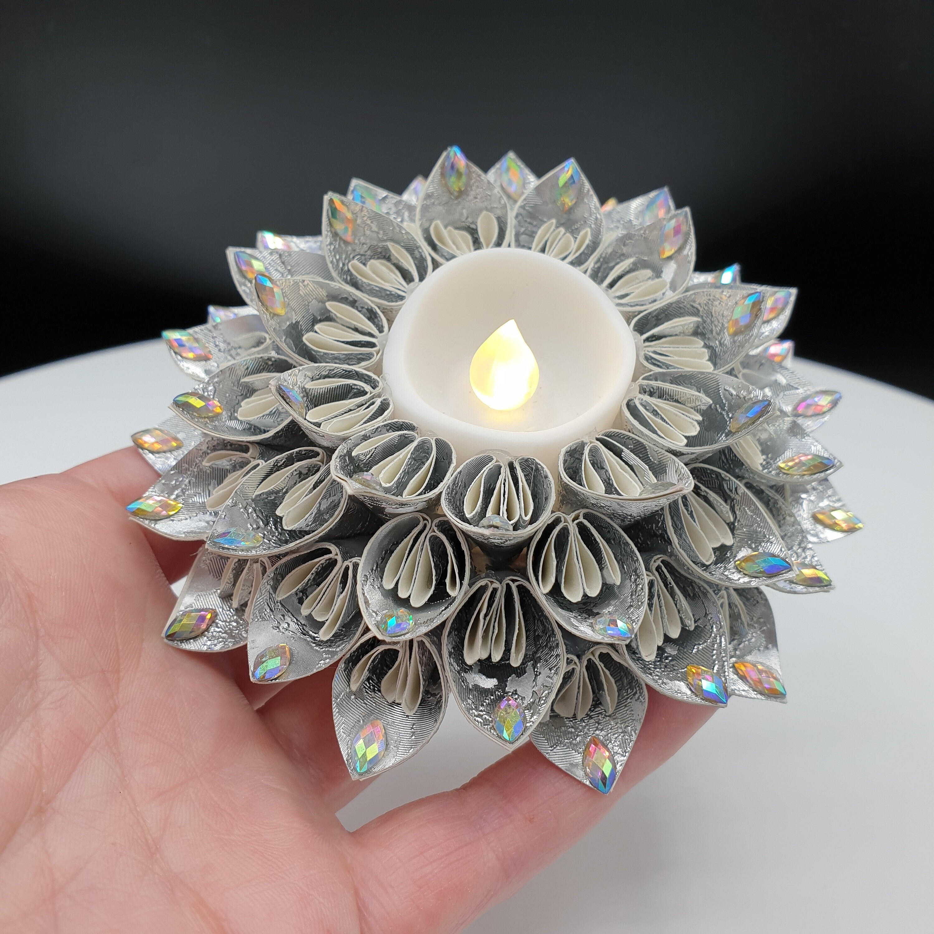 Single Flameless Flower Tea Light With Battery Powered Led Etsy UK
