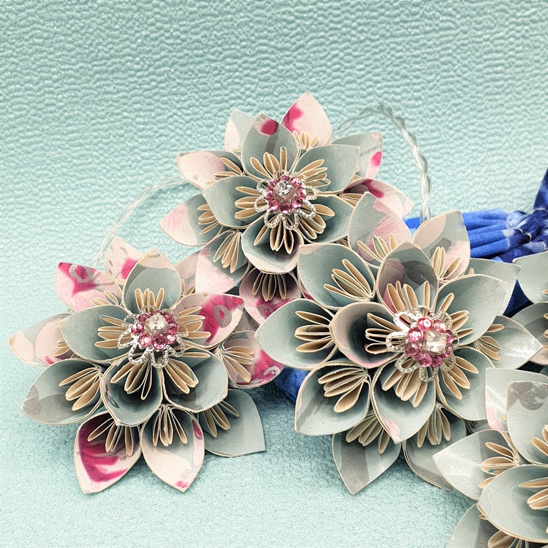 Cherry Blossom Garland With Origami Flower Lights for Mantle Etsy UK