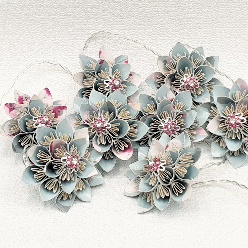 Cherry Blossom Garland With Origami Flower Lights for Mantle Etsy UK