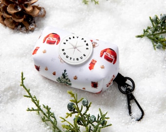Suporte para saco de dejetos de cachorro de Natal em tom mocha e hortelã
