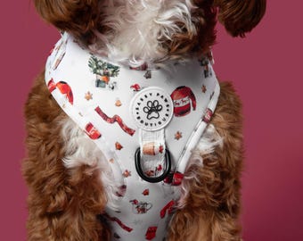 Peitoral de Natal para Cachorro Peppermint Mocha: Acessório Ajustável para Filhotes de Natal
