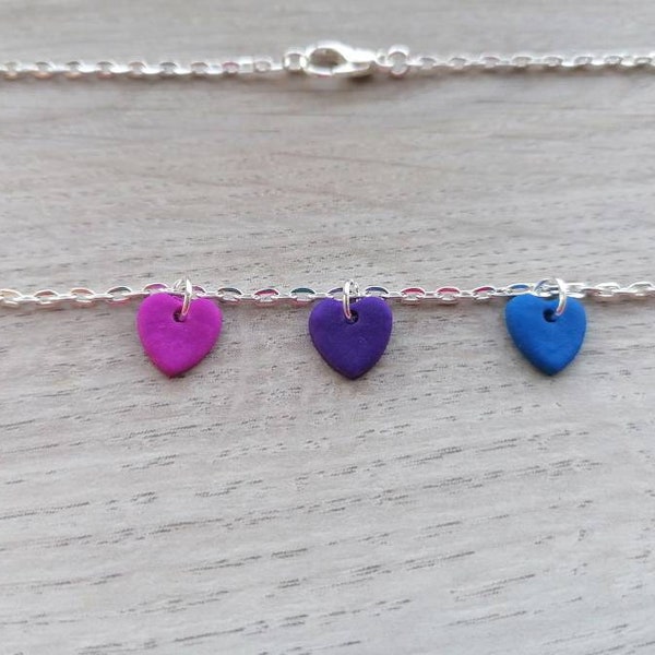 Bisexual flag heart necklace | Gift for Pride | Coming out gift | gift for bisexual