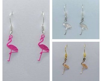 Orecchini A Forma Di Fenicottero In Argento Sterling E Oro Rosa: Gioielli Donna E Ragazza Con Zirconia, Ipoallergenici, Regalo Ideale Per L'Estate - 2
