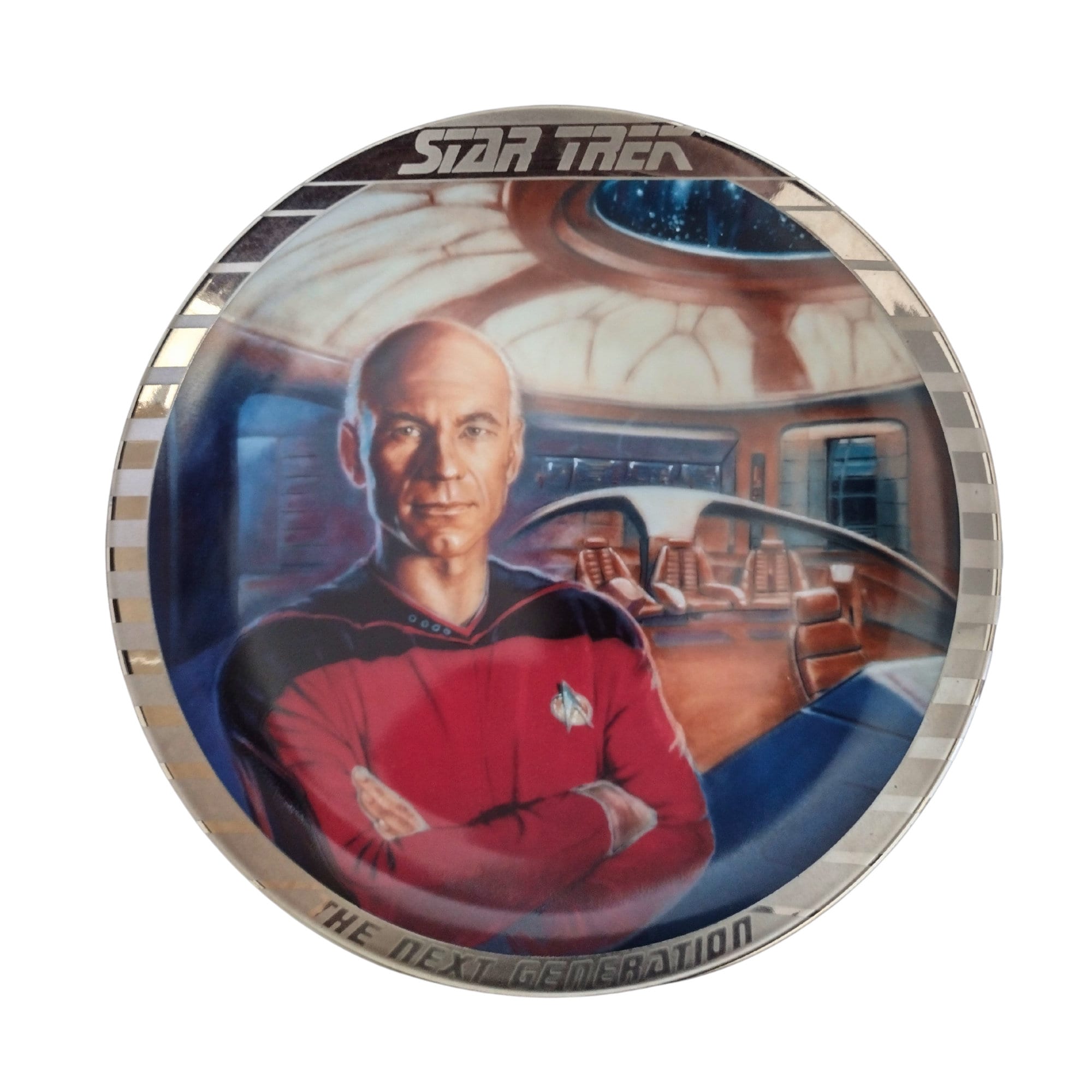 1989 Star Trek TNG Captain Picard Silver Rim Plate - Etsy Australia