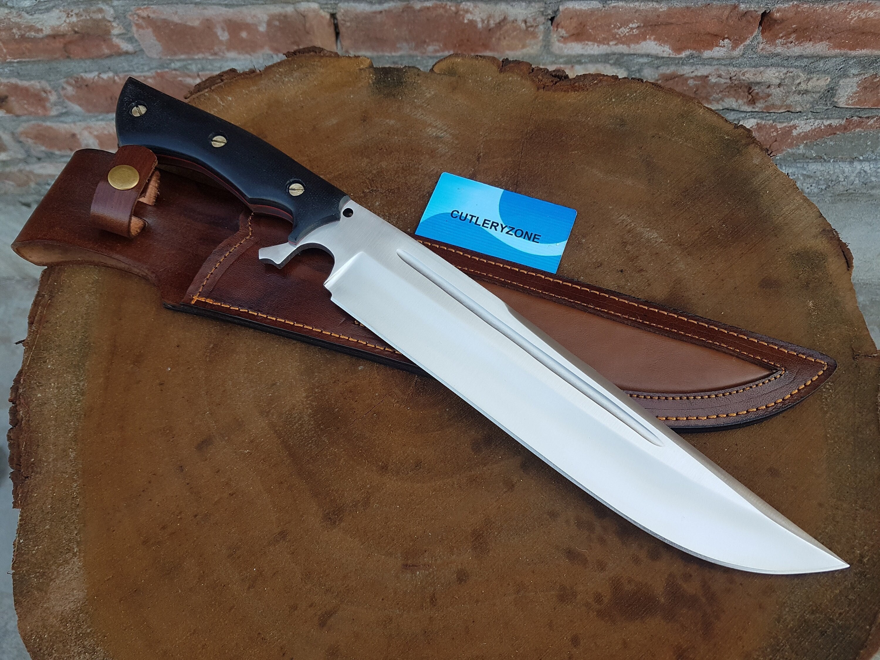 CUSTOM HANDMADE NICK HUNTING KNIFE Handle Material Spanish Micarta – NB  CUTLERY LTD