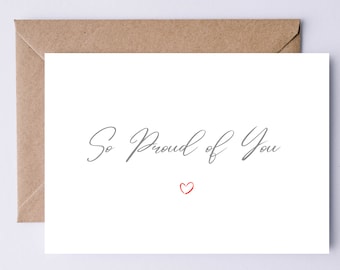So Proud of You Note Card | Exam Congratulations Card | Well Done Greeting Cards | 6 x 4 Blank notelet
