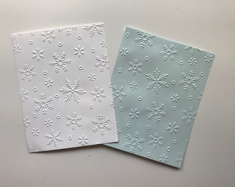 10 SNOWFLAKES White Embossed A2 Card Fronts Recollections Cardstock Paper