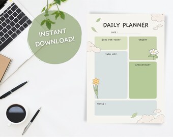Printable Daily Planner Download - Etsy
