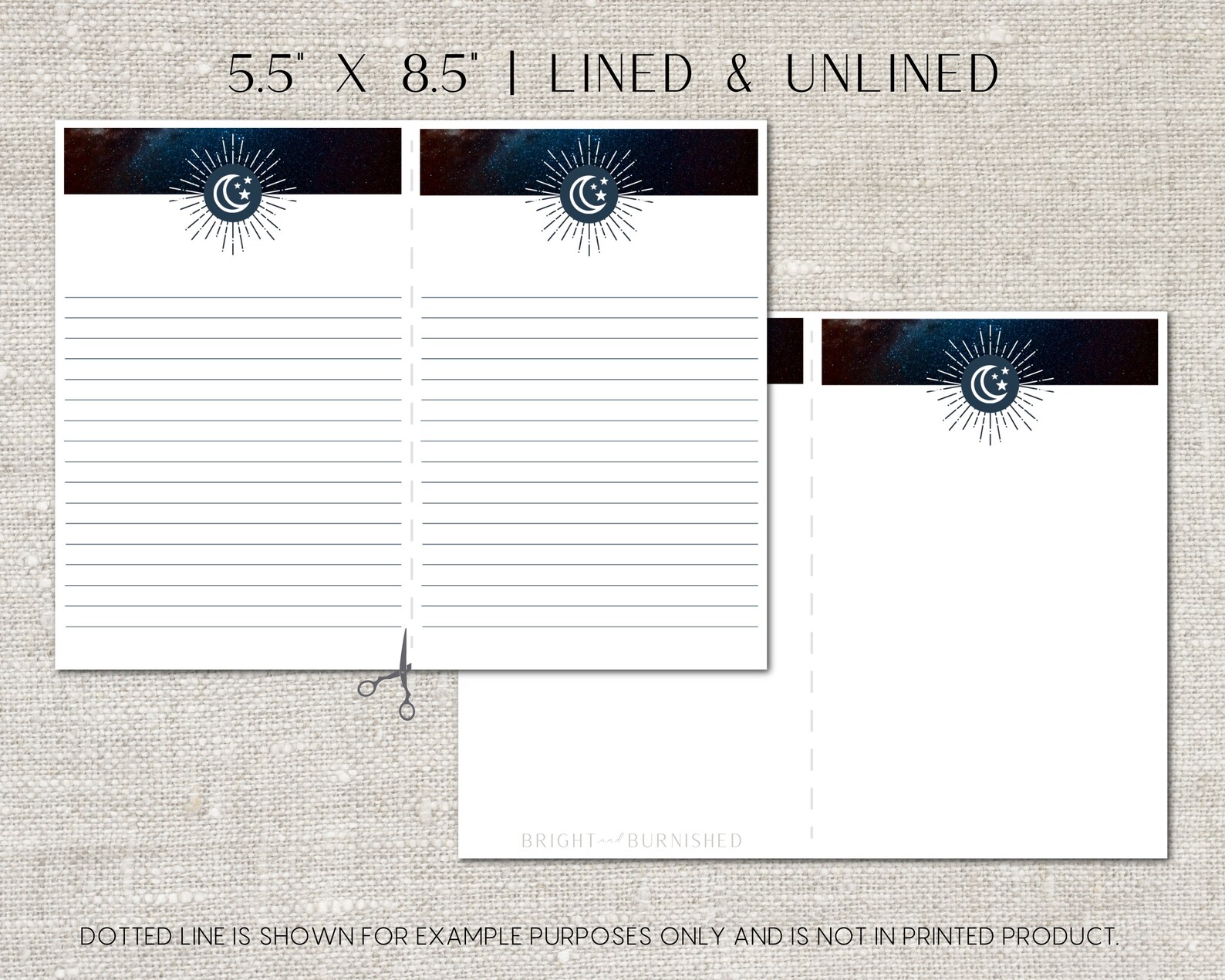Moon and Stars Printable Stationery Galaxy Letter Writing | Etsy