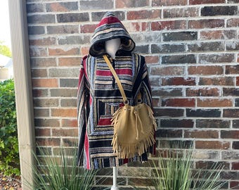 ジャケット・アウター 70s Mexican rug hoodie jacket Baja Hoodie Drug Rug Made in Mexico Original Authentic