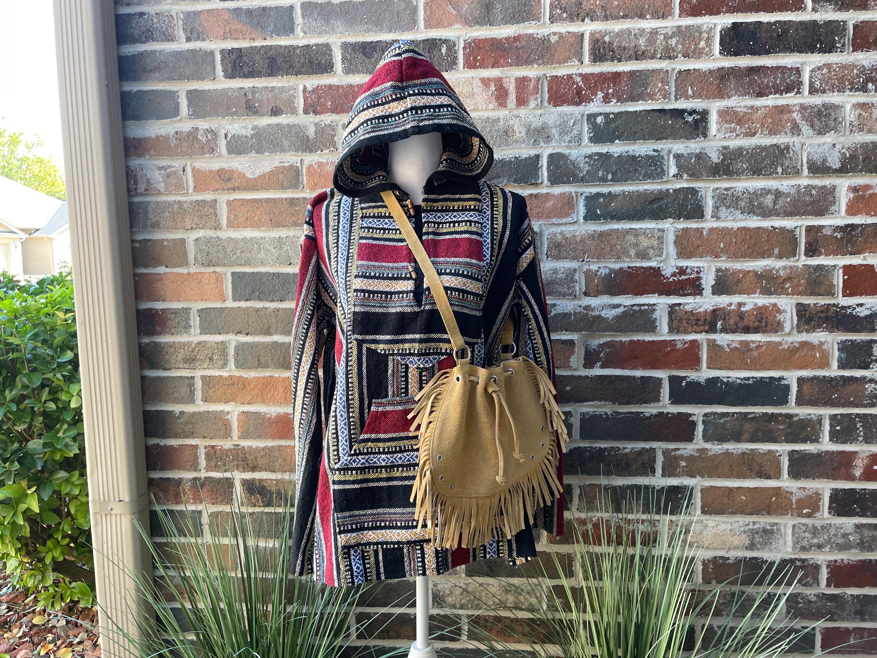Vintage 90s Mexican Baja Hoodie, Unisex XL Oversized