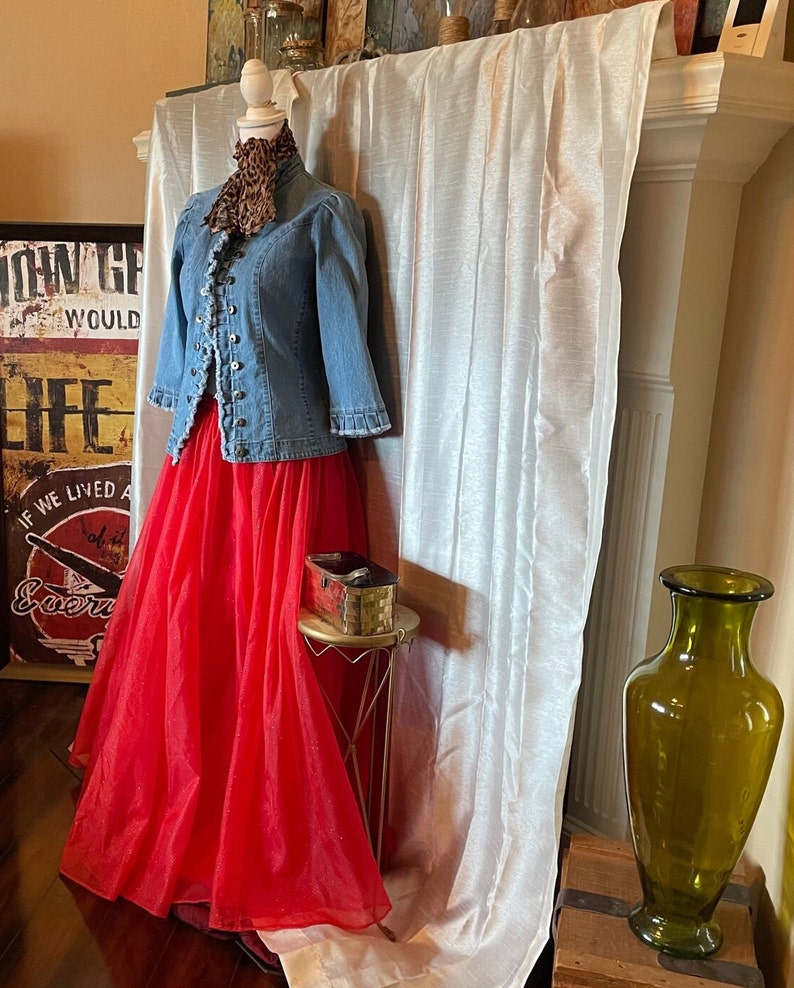 Handmade Long Red Tulle Skirt Full Length, 28 34waist, 40 Length ...