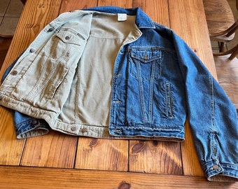 80s old gap corduroy black denim jacket