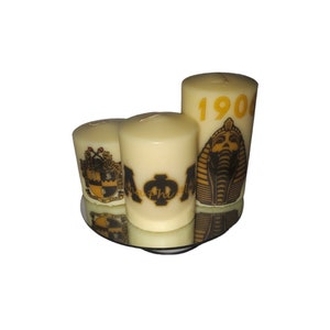 Alpha Phi Alpha | Great Sphinx | Rush Gifts |  Fraternity | Candle Set | Men of Distinction | Black and Gold |