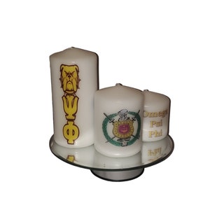 Omega Psi Phi | Ques | 1911 | Q Dawg |  Fraternity | Candle Set