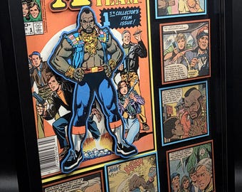 The A Team Comic Book Shadow Box Art Featuring Mr. T