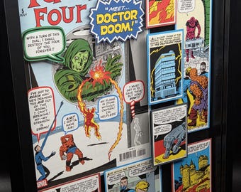 Fantastic Four #5 Doctor Doom Comic Book Shadow Box, 3D Collectible Wall Decor