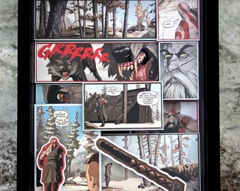 Kratos God of War Comic Book Shadow Box Art: Video Game Collectible Wall Decor