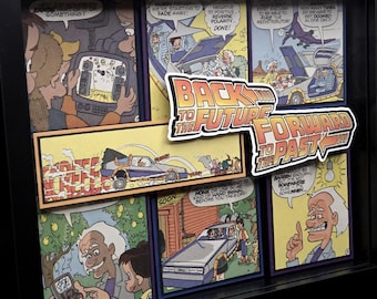 Back to the Future Comic Book Shadow Box Art: 3D Collectible Wall Decor