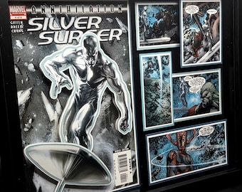 Silver Surfer Comic Book Shadow Box Art: 3D Collectible Wall Decor