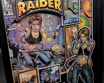 Tomb Raider Comic Book Shadow Box Art: 3D Collectible Art