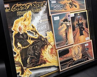 Ghost Rider Comic Book Shadow Box Art: 3D Collectible Wall Decor