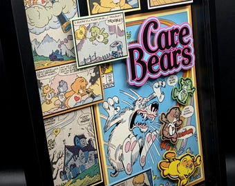 Care Bears Comic Book Shadow Box Art, 3D Collectible Wall Decor