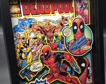 Deadpool Comic Book Shadow Box Art: 3D Collectible Wall Decor