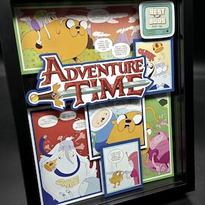 Adventure Time 3D Comic Book Shadow Box Art Collectible, with Finn the Human and Jake the Dog