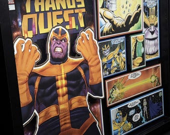 Thanos Quest #1 Comic Book Shadow Box Art: 3D Collectible Wall Decor