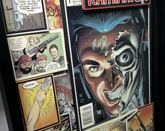 The Terminator Comic Book Shadow Box Art: TV Sci-Fi Movie Collectible Wall Decor