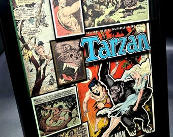 Tarzan King of the Apes Comic Book Shadow Box Art: Vintage Comic Decor