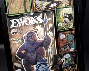 Star Wars Ewok Comic Book Shadow Box Art: 3D Collectible Decor