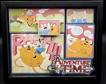 Adventure Time Comic Book Shadow Box Art, 3D Collectible Wall Decor