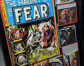 The Haunt of Fear Comic Book Shadow Box Art: Vintage Horror 3D Collectible Sci-Fi Decor
