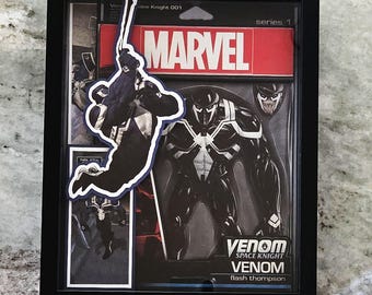 Agent Venom Comic Book Shadow Box Art: Marvel Action Figure Collectible Wall Decor