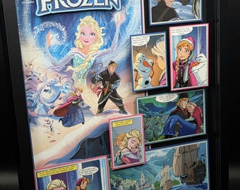 Frozen Comic Book Shadow Box Art, 3D Collectible Wall Decor