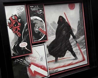 Star Wars Darth Maul Comic Book Shadow Box Art: 3D Collectible Wall Decor