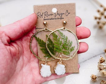 Orecchini pendenti botanici