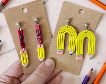 Orecchini a matita in argilla polimerica